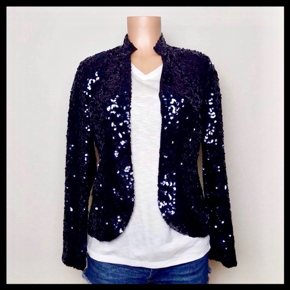 NEW! Victoria's Secret Navy Sequin Jacket - Picture 2 of 4